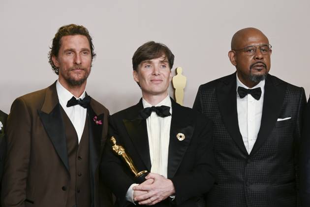 March 10, 2024, Hollywood, California, U.S.: Matthew McConaughey, Cillian Murphy and Forest Whitaker in the Press Room during the 96th Academy Awards, presented by the Academy of Motion Picture Arts and Sciences (AMPAS), at the Dolby Theatre in Hollywood. Hollywood U.S. - ZUMAb173 20240310_aap_b173_197 Copyright: xBillyxBennightx