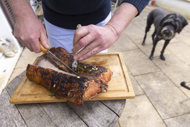 Rack of lamb, Easter roast on the kettle grill 01 04 2024, Münsingen, Baden Württemberg, Germany, Europe