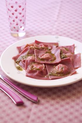 Beetroot and tuna raviolis Beetroot and tuna raviolis, Credit:Marie-Laure Tombini Avalon 0543315137