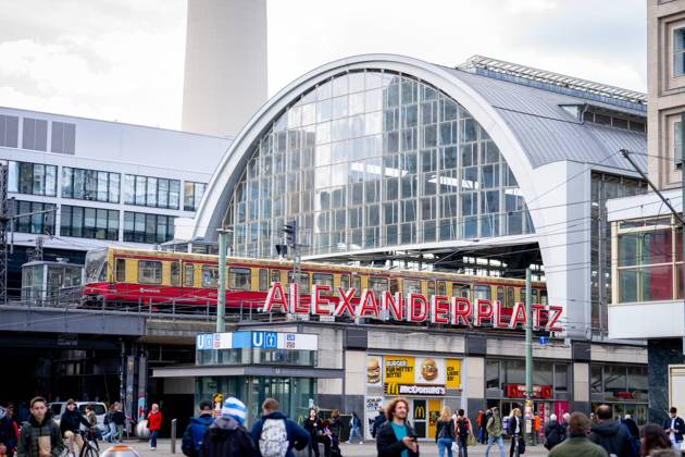 Symbol image Alexanderplatz Berlin Symbol image Alexanderplatz Berlin with a view of the station with its lettering Alexanderplatz Berlin Berlin Germany