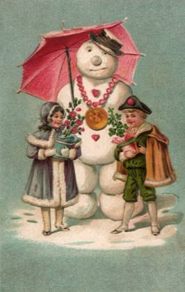 RECORD DATE NOT STATED Kids with Snowman Kids with Snowman Date: 1910  Copyright: Copyrightx(c)Geminix2023.xCredit:xGemini 12923935
