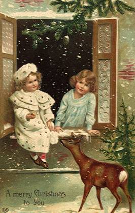 RECORD DATE NOT STATED Children and Deer Children and Deer Date: 1910  Copyright: Copyrightx(c)Geminix2023.xCredit:xGemini 12924650