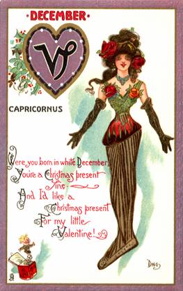 RECORD DATE NOT STATED Valentine Zodiac Card for December Capricorn Valentine Zodiac Card for December Capricorn Date: 1910  Copyright: Copyrightx(c)Geminix2023.xCredit:xGemini 12954742