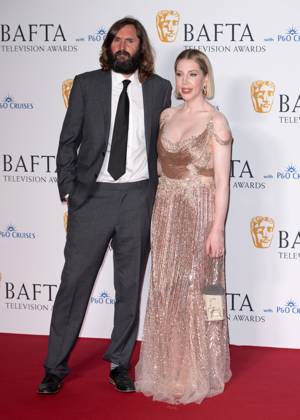 Joe Wilkinson and Katherine Ryan attends the BAFTA Television Awards with P&O Cruises, at the Royal Festival Hall in London, England. UK. Sunday 12th May 2024 - Copyright: xJamesxWarrenx FP_BAFTA_TV_Awards_Press_Room_036