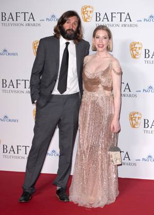 Joe Wilkinson and Katherine Ryan attends the BAFTA Television Awards with P&O Cruises, at the Royal Festival Hall in London, England. UK. Sunday 12th May 2024 - Copyright: xJamesxWarrenx FP_BAFTA_TV_Awards_Press_Room_037