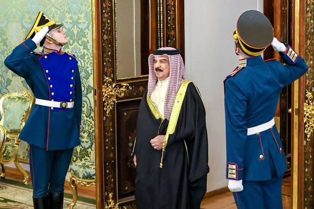 RUSSIA, MOSCOW - MAY 23, 2024: King of the Kingdom of Bahrain Hamad bin Isa Al Khalifa during a meeting with Russiaâ€™s President Vladimir Putin at the Grand Kremlin Palace. Mikhail Tereshchenko POOL TASS  70371522