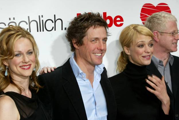Laura Linney, Heike Makatsch and Hugh Grant at the premiere for Love Actually, Germany, 14 November 2003. FAM12116 Copyright: xFAMOUS. x 04549906