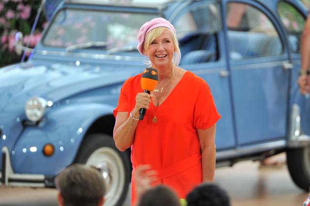 ZDF Fernsehgarten presenter Andrea Kiwi Kiewel during the ZDF entertainment show Fernsehgarten on 21 07 2024 in Mainz 20240721MWI153571
