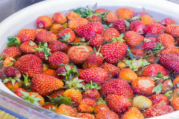 IMAGO Creative, Jahreszeit Sommer, Food, Marmelade kochen Strawberry jam cooking preparation strawberries washing.. Strawberry jam cooking preparation strawberries washing ,model released, Symbolfoto