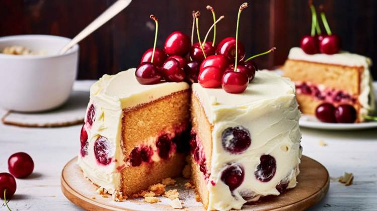 IMAGO Creative, Jahreszeit Sommer, Kirschen Cherry cake, holiday baking and English country cottage pudding, Cherry cake, holiday baking and English country cottage pudding recipe idea, Cherry cake, holiday baking and English country cottage pudding recipe idea, 01.11.2023, Copyright: xanneleven-co-ukx Panthermedia36112703.jpg