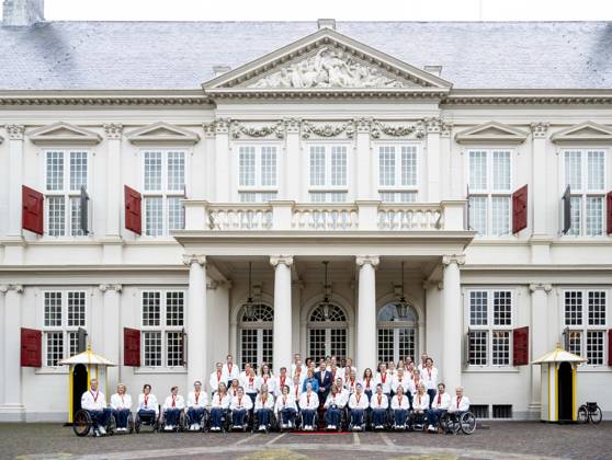 Den Haag, The Netherlands, 2024-09-10 15:40:55 THE HAGUE, 10-09-2024, Noordeinde Palace King Willem Alexander and Princess Margriet of the Netherlands will receive the Dutch medal winners of the 2024 Summer Paralympic Games in Paris at Noordeinde Palace in The Hague on Tuesday afternoon, September 10. PHOTO: NLBeeld Patrick van Emst Credit: NL Beeld Patrick van Emst Copyright: xx x
