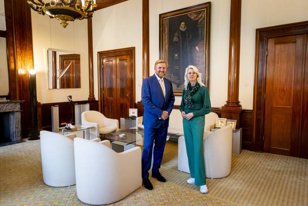 11-09-2024 Palace King Willem-Alexander during a meeting with Mona Keijzer Minister van Volkshuisvesting en Ruimtelijke Ordening at palace Noordeinde in The Hague. Â  Copyright: xPPEx
