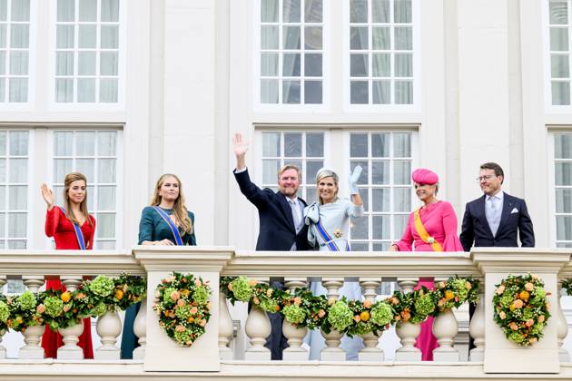 Den Haag, The Netherlands, 2024-09-17 14:22:27 THE HAGUE, 17-09-2024, Noordeinde PalaceKing Willem Alexander and Queen Maxima with Princess Amalia and Princess Alexia and Prince Constantijn with Princess Laurentien during Princess Day on the balcony of Noordeinde Palace PHOTO: NL Beeld Patrick van Emst Credit: NL Beeld Patrick van Emst Copyright: xx x