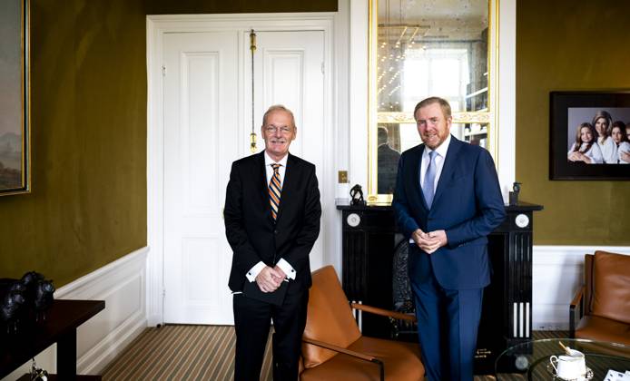 19-09-2024 Palace King Willem-Alexander during a meeting with Jean Rummenie Staatssecretaris van Landbouw, Visserij, Voedselzekerheid en Natuur (State Secretary for Agriculture, Fisheries, Food Security and Nature) in The Hague. Â  Copyright: xPPEx