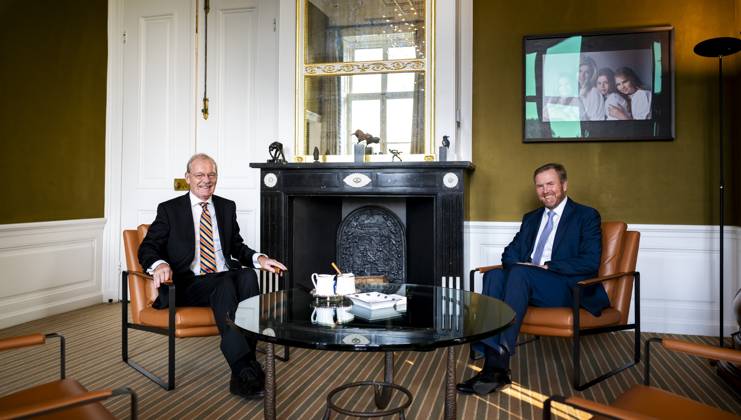19-09-2024 Palace King Willem-Alexander during a meeting with Jean Rummenie Staatssecretaris van Landbouw, Visserij, Voedselzekerheid en Natuur (State Secretary for Agriculture, Fisheries, Food Security and Nature) in The Hague. Â  Copyright: xPPEx