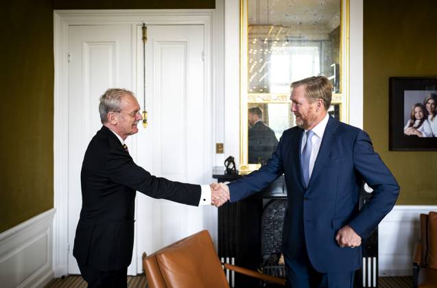 19-09-2024 Palace King Willem-Alexander during a meeting with Jean Rummenie Staatssecretaris van Landbouw, Visserij, Voedselzekerheid en Natuur (State Secretary for Agriculture, Fisheries, Food Security and Nature) in The Hague. Â  Copyright: xPPEx