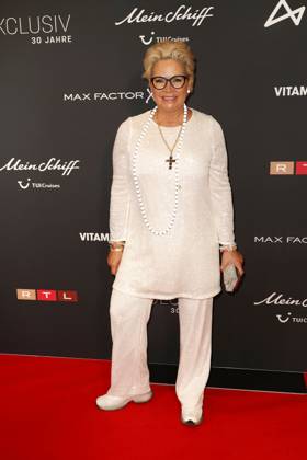 Claudia Effenberg at the 30th anniversary of RTL Exclusiv Das Starmagazin anniversary event on the Tui Cruises Mein Schiff on 27 09 2024 in Hamburg Big anniversary event RTL celebrates 30 years of Exclusiv Das Starmagazin in Hamburg