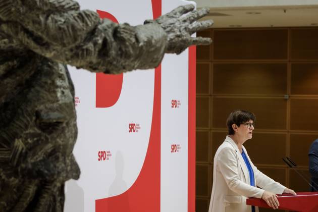Saskia Esken, Federal Chairwoman of the SPD, at a press conference at Willy Brandt Haus in Berlin, 14 10 2024 Berlin Germany Copyright: xKiraxHofmannx
