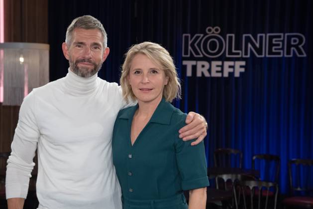 from left Micky BEISENHERZ, presenter, Susan LINK, presenter, host of the program ,,Koelner Treff,, on WDR television, 17 10 2024
