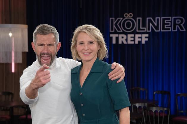 from left Micky BEISENHERZ, presenter, Susan LINK, presenter, host of the program ,,Koelner Treff,, on WDR television, 17 10 2024