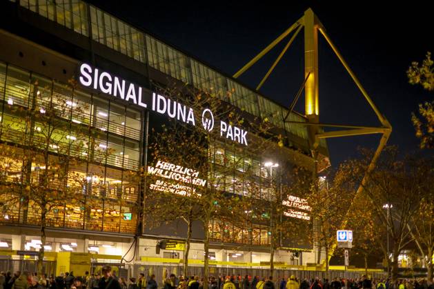 05 11 2024, Football, UEFA Champions League, Borussia Dortmund SK Sturm Graz, Matchday 4, Signal Iduna Park, Season 2024 2025 Exterior view stadium Evening night Arena Venue North Rhine-Westphalia Germany