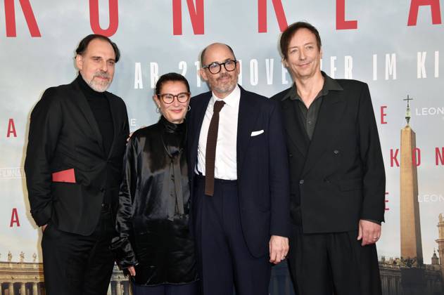 Thomas Loibl, Lisy Christl, Edward Berger and Volker Bertelmann at the premiere of the feature film Conclave at the Delphi Filmpalast Berlin, 06 11 2024 Foto:xN.xKubelkax xFuturexImagex konklave_4067