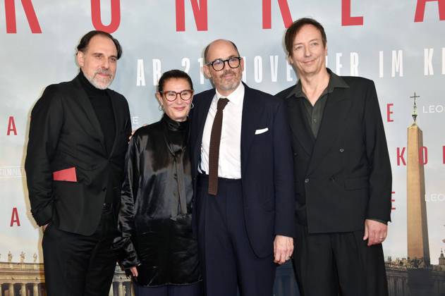Thomas Loibl, Lisy Christl, Edward Berger and Volker Bertelmann at the premiere of the feature film Conclave at the Delphi Filmpalast Berlin, 06 11 2024 Foto:xN.xKubelkax xFuturexImagex konklave_4068