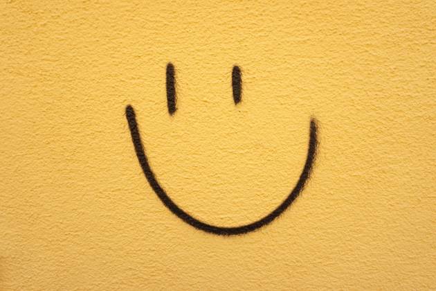 Please smile to a Wall sprayed Smiley Face 1131601188