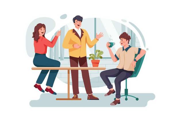  Office people gossip in the company, Corporate Culture Illustration concept. Flat illustration isolated on white background, Corporate Culture Illustration concept. Flat illustration isolated on white background, 27.09.2024, Copyright: xfreeslabx Panthermedia37977708.jpg