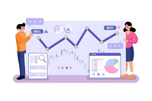  A couple communicating how to trade the market, Stock Analysis Illustration concept. Flat illustration isolated on white background, Stock Analysis Illustration concept. Flat illustration isolated on white background, 29.09.2024, Copyright: xfreeslabx Panthermedia37986741.jpg