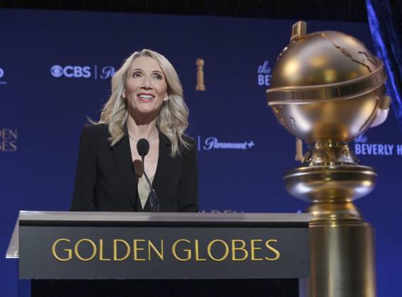 President of Golden Globes Helen Hoehne speaks onstage at the 82nd annual Golden Globe Awards nominations at the Beverly Hilton Hotel in Beverly Hills, California on Monday, December 9, 2024.  LAP2024120904 JIMxRUYMEN