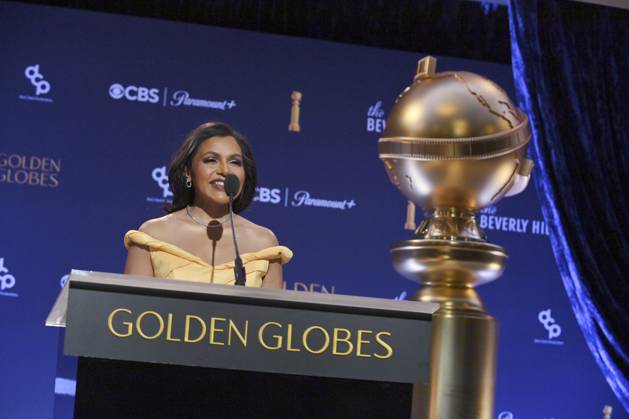 Actress Mindy Kaling announces nominees for the 82nd annual Golden Globe Awards at the Beverly Hilton Hotel in Beverly Hills, California on Monday, December 9, 2024.  LAP2024120902 JIMxRUYMEN