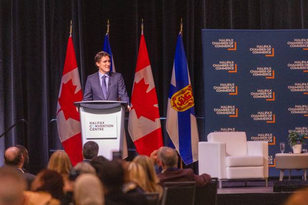 July 17, 2021, Halifax, Ns, Canada: Prime Minister Justin Trudeau attends a fireside chat with the Halifax Chamber of Commerce in Halifax on Monday December 9, 2024. Halifax Canada - ZUMAc35_ 20210717_zaf_c35_100 Copyright: xRileyxSmithx