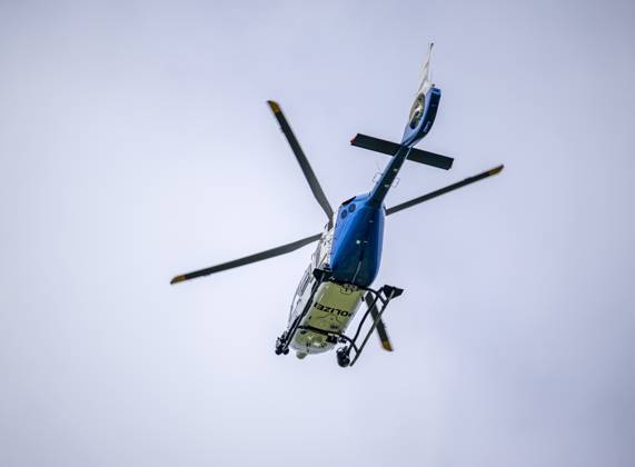 17 06 2024, Football UEFA EURO 2024, A police helicopter circles over the stadium grounds during the event, with cameras for surveillance 17 06 2024, Football UEFA EURO 2024, 17 06 2024, Football UEFA EURO 2024,