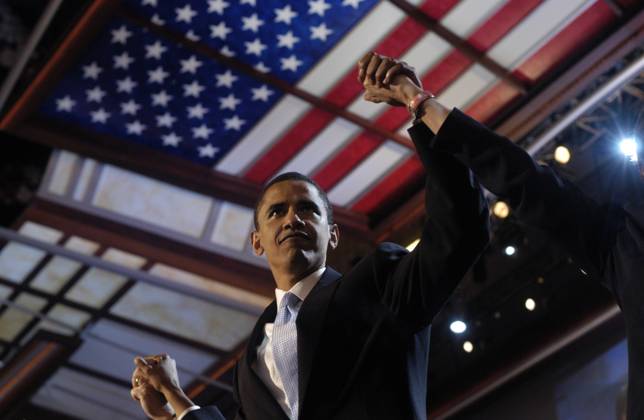 Democratic National Convention 2004 Illinois Senate candidate Barack Obama after speaking at the Democratic National Convention 2004, in Boston, Ma.. Boston Massachusetts USA EDITORIAL USE ONLY Copyright: xx ChrisxMaddalonix rollcallpix017925