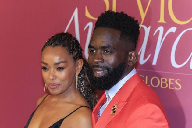 January 3, 2025, Los Angeles, California, USA: Melanie Liburd and Jimmy Akingbola (L-R) on the red carpet at the 2025 Golden Globes WWD Style Awards on Friday January 3, 2025 at the Four Seasons Hotel Los Angeles at Beverly Hills in Los Angeles, California. JAVIER ROJAS PI Los Angeles U.S - ZUMAp124 20250103_zaa_p124_103 Copyright: xJavierxRojasx