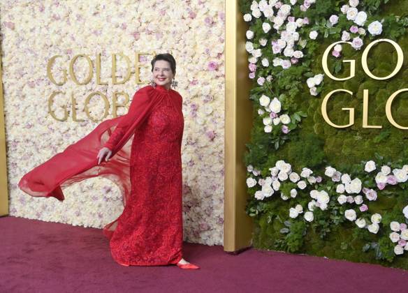 Isabella Rossellini arrives for the 82nd annual Golden Globe Awards ceremony for excellence in film and American television productions of 2024 at the Beverly Hilton Hotel in Beverly Hills, California on Sunday, January 5, 2025.  LAP20250105176 JIMxRUYMEN