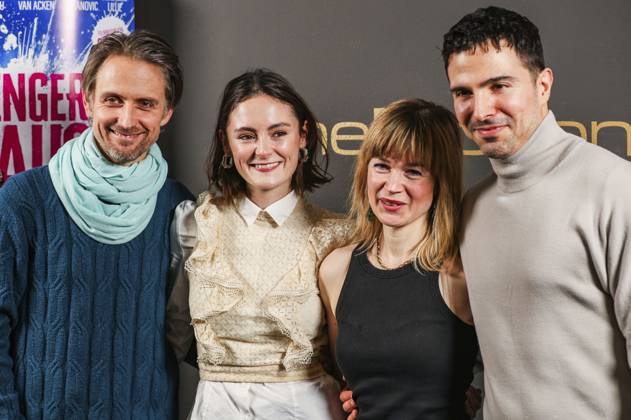 Axel Schreiber, Lea van Acken, Laura Fischer and Toni Gojanovic at the premiere of the movie Fünf Finger sind ne Faust at CineMotion Berlin, 07 01 2025 Foto:xM.xPatzigx xFuturexImagex finger_5127
