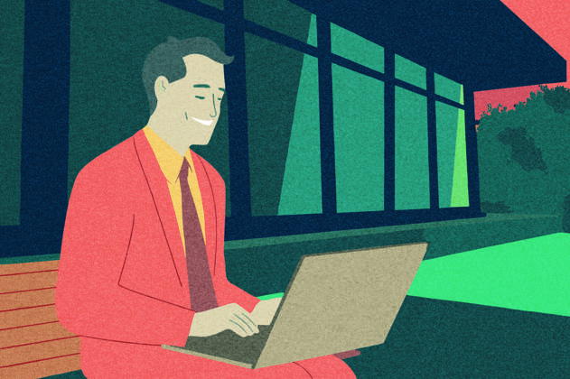PR_ID25931_10317_IlustraBusiness.jpg A business professional in a bright suit works on a laptop outside a contemporary building The atmosphere is relaxed, showcasing focus and productivity in a serene environment, Property released Model Released AdalbertoRodriguez_ID25931_748613_014 Copyright: xAdalbertoxRodriguezx RECORD DATE NOT STATED