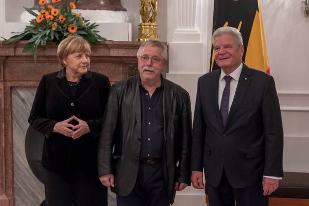 Photo opportunities before the Dinner to Honours from Wolf Biermann through German President Joachim Gauck in Presence Angela Merkel at Castle Bellevue in Berlin Berlin Germany, Germany
