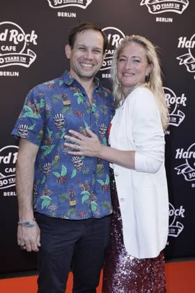 the Hard Rock Cafe Berlin celebrates its 30 Birthday, Eva Mona Rodekirchen with Husband Bjoern Geske, Hard Rock Cafe, Berlin Copyright Berlin