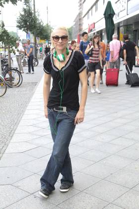 DJane Marusha, before the Ramada Hotel in Berlin on Alexanderplatz Rave Icon Marusha is Star of a P Summer Rave, PK, Berlin Germany, Germany