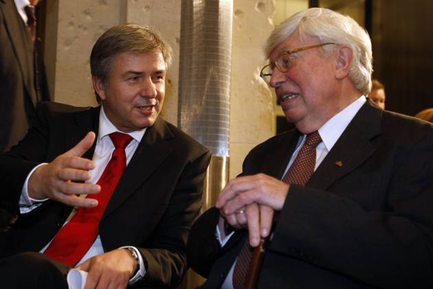 Reception for Prof Dr Gerhard Ertl, Nobel Prize Winner 2007 for Chemistry, in the Berlin Brandenburg Academy the Sciences, with Klaus Wowereit, Governor Mayor, Germany