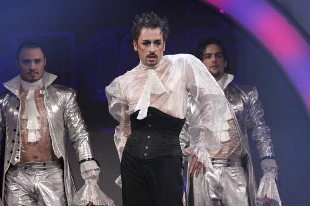 Dancers Andre Hoehl from MDR Germans Fernsehballett on 06 03 2009 at the Dress rehearsal to MDR TV show Music for you in the Indoor Tennis Center from StassfurtPhotos Scherf Saxony Anhalt Germany