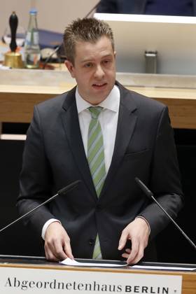 Stefan Evers, CDU, in the 41 Meeting of Berlin House of Representatives in Berlin, State parliament, Subject Tempelhofer Field, Berlin Germany, Germany