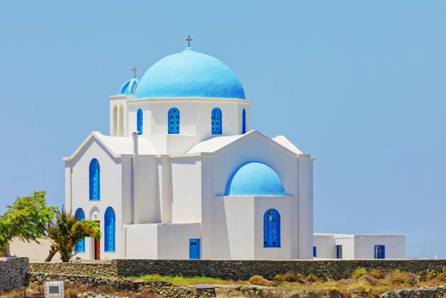 Orthodox church, Ano Meria village, Folegandros Island, Cyclades Islands, Greek Islands, Greece, Europe Copyright: MarcoxSimoni 718-3185