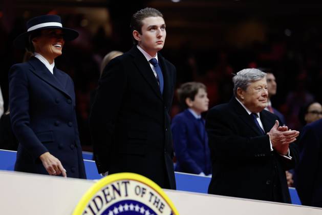 The Inauguration Of Donald J. Trump As The 47th President WASHINGTON, DC - JANUARY 20: First lady Melania Trump, Baron Trump, and Viktor Knavs watch during an indoor inauguration parade at the Capital One Arena on January 20, 2025 in Washington, DC. Donald Trump takes office for his second term as the 47th president of the United States. Credit: Anna Moneymaker Pool via CNP AdMedia Washington District of Columbia United States of America EDITORIAL USE ONLY  Copyright: xx 2194970884-5193981 CNP AdMediax admphotostwo913241