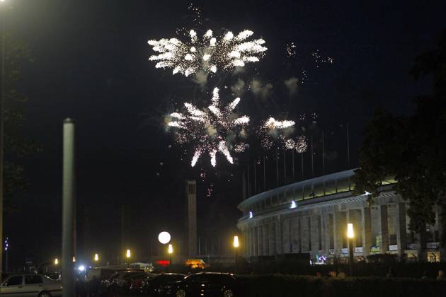 Pyronale 2011, Fireworks Championship at the Maifeld on Berlin Olympic Stadium, Berlin Germany, Germany