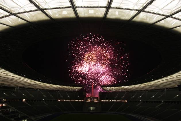 Pyronale 2011, Fireworks Championship at the Maifeld on Berlin Olympic Stadium, Berlin Germany, Germany