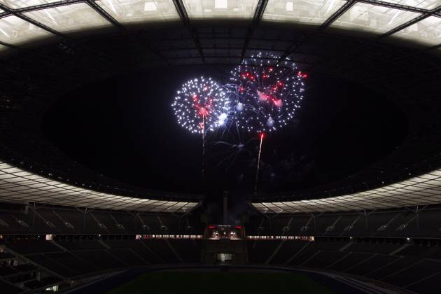 Pyronale 2011, Fireworks Championship at the Maifeld on Berlin Olympic Stadium, Berlin Germany, Germany